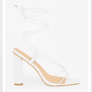 White strappy heels new with tags